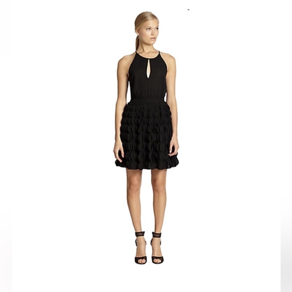 Diane Von Furstenberg Gia Halter Cocktail Black Dress Size 8